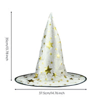 Starry Design Star Print Wizard Hat Stage Prop Pointed Wizard Hat Magical Look Costume Accessory Soft