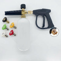 Car Cleaning Kit with Jet Wash and Quick Connect Nozzles, Foam Sprayer and Foam Lance Dispenser Bottle, Aluminum Material, 499g Net Weight