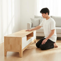 Solid Wood TV Stand Modern Simple Design Living Room TV Console for Bedroom