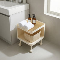 Nightstand with Light Modern Bedside Table with Shelf Versatile Furniture for Living Room