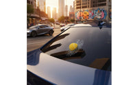 Waterproof 3D Ball Car Sticker Weather-Resistant Tennis Ball Car Sticker Sun-Proof Cracked Glass Effect Decal Self-Adhesive