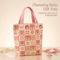 Cartoon Snake Canvas Tote Bag Medium for Children, Reusable Lightweight Party Favor Souvenir, Hand Held
