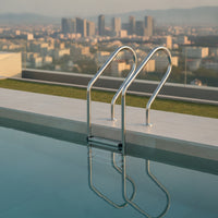 Three-Rung Pool Ladder Stainless Steel Pool Ladder with Handrails Bolt-down for Homeowners, Builders, Swimming Pools, Villas