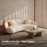 Curved Sectional Light Luxury aesthetic Curved configurable Couch sweeping Shape Sofa for Business Owners, Interior Designers, cosmetics salon, Reception Area, Lounge