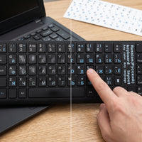 Multi-Language Keyboard Stickers - Matte Finish for Russian, French, Japanese, Korean, German, Italian, English, Hebrew, Portuguese, Swedish