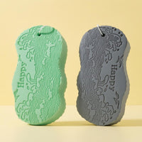 2 Pieces Embossed Body Scrub Sponge Water-Absorbing PVA Scrub Sponge Textured Bath Loofah with Hanging Loop Soft for Shower