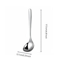 Long Handle Soup Spoon Smooth Edges Long Handle Ladle Dishwasher Stainless Steel Soup Ladle for Restaurant