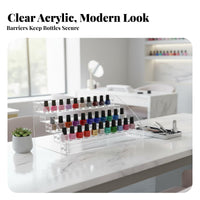 Nail Polish Display Rack Multi-Tier Design Stepped Display Stand Clear Nail Polish Holder Transparent Acrylic Tiered Shelf