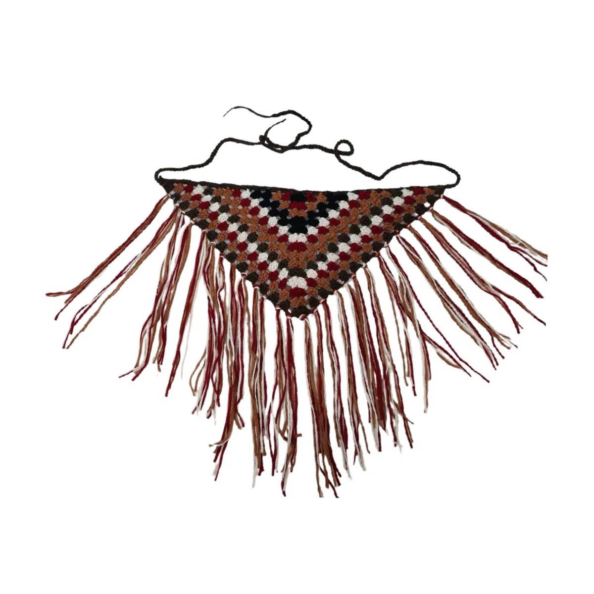 Woven Belt with Fringe Crocheted Accessory Multicolor for Festivals, Women