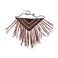 Woven Belt with Fringe Crocheted Accessory Multicolor for Festivals, Women