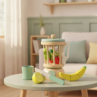 Wooden Fruit Juicer Toy Imaginative Toy Blender with Play Food Educational