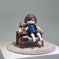 With Wine Bottle and Glass Mini Reading Chair Scene Prop Dollhouse Armchair Vintage Design Miniature Decor for Display