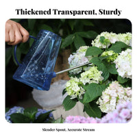Long Spout Watering Can 1.4L Large Capacity Long Neck Water Can Compact Size Transparent Watering Pitcher for Gardeners, Home, Balcony, Garden