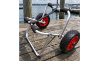 Treaded Wheels Kayak Cart Foam-Padded Handles Wheeled Kayak Cart Securing Strap Watercraft Trolley Triangular Support