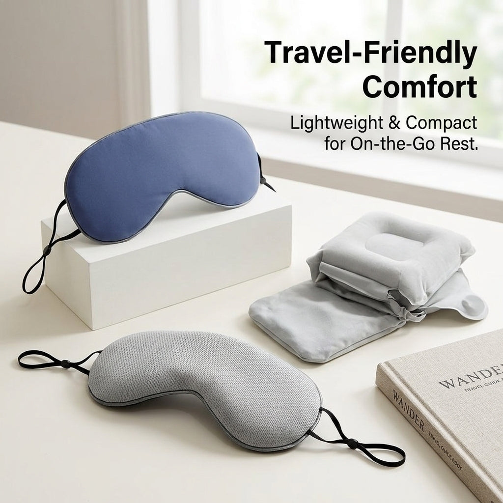 Cooling Sleep for Women Sided Eye Cover, Lightweight Adjustable Blindfold for Travel Essentials Airplane