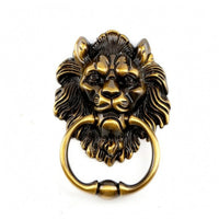 100 Mm Centers Lion Head Loop Handle Sculpted Lion Head Pull Handle Embossed Furniture Hardware Metal