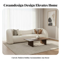 Curved Boucle Sofa Modern aesthetic Upholstered arched form Loveseat space-efficient Size Living Room Furniture for Homeowners, Reception Area, Small Spaces, Bedroom