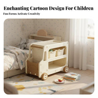 Rolling Changing Table Mobile with Wheels Storage Trolley Sturdy Frame