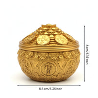 Treasure Basin luck Treasure Bowl Golden Basin with Lid for Collectors, Entryway