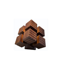 Cube Sculpture Architectural Sculpture with Slatted Surface Nordic Statue for Shelf, Living Room