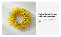 Yellow Forsythia Wreath Versatile Decor Artificial Forsythia Wreath Vivid and Lively Yellow Flower Garland for Gift Recipients, Porch, Patio