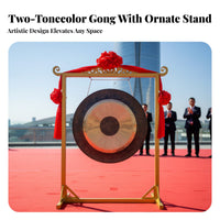 Professional Grade Two-Tone Chau Gong Long vibration Percussion Instrument Soothing Sound House Decoration handmade for Meditation Practitioners, Musicians, Home Decor lovers