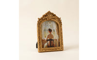 Arched Photo Frame Antique Gold Baroque Picture Frame Ornate Vintage-Inspired for Dresser, Bedside Table