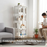 Large Capacity Multi-Compartment Shelving Unit Space-Saving Staggered Compartment Shelving Unit Modern Design shelving unit Flexible Placement for Office Workers, Book Collectors, Homeowners