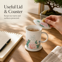 Ceramic Mug with Infuser and Lid, 400ml Tea Separation Cup for Office and Business Gifts