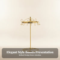 Rotating Necklace Holder Curved Hooks Rotating Jewelry Stand Metal Necklace Holder
