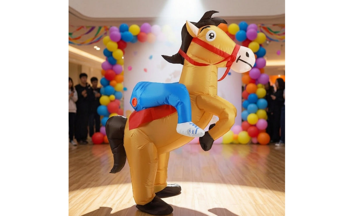 Inflate Inflatable Ride on Horse Costume Funny Mounted Horse Costume Lightweight Comfortable for Stage Performances