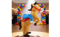 Inflate Inflatable Ride on Horse Costume Funny Mounted Horse Costume Lightweight Comfortable for Stage Performances