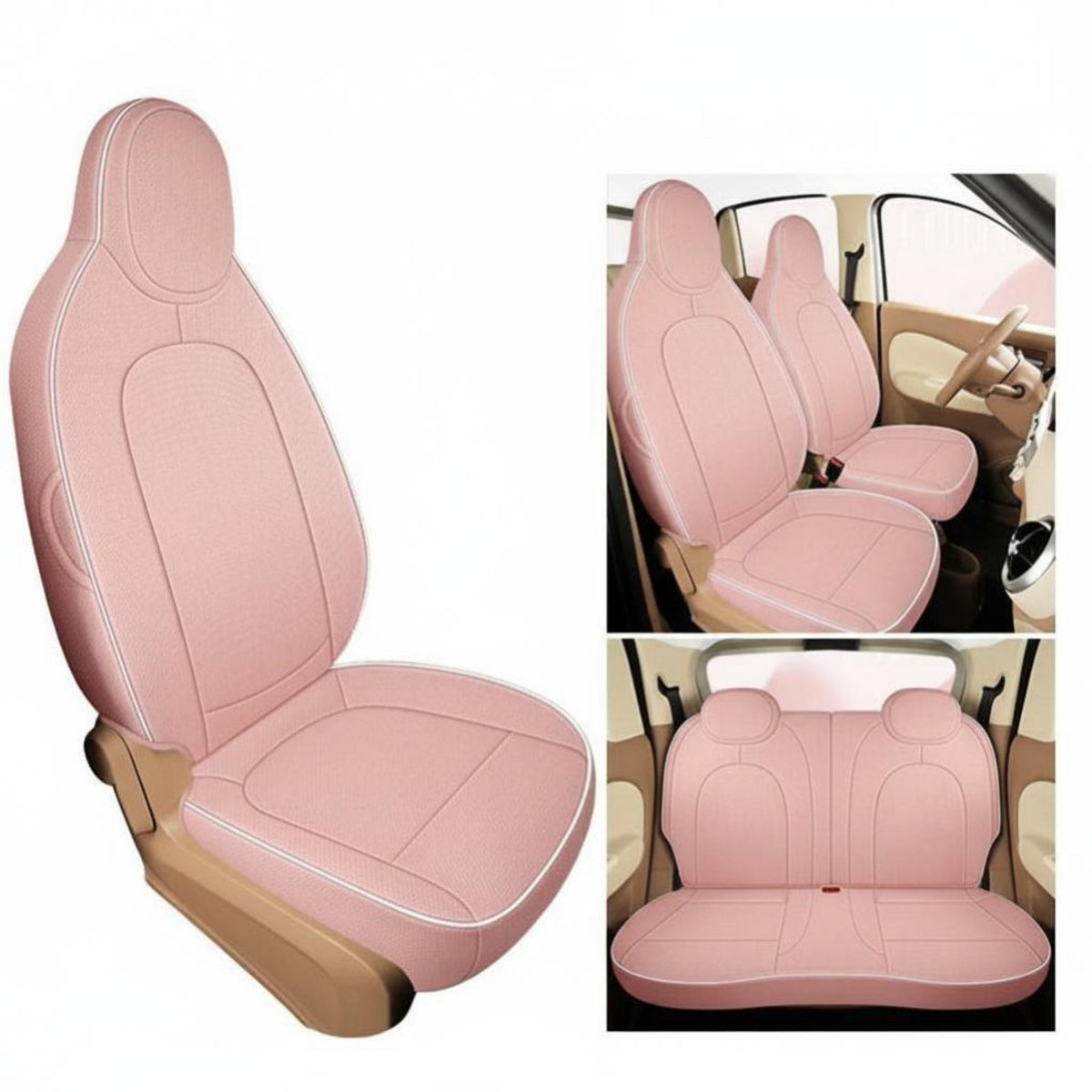 Breathable Full Wrap Car Seat Cover Set Tailored Fit Full Vehicle Seat Cover Set Wear-Resistant Automotive Accessory Cooling Sensation for Drivers, Daily Commute, Road Trips