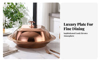 Heat Resistant Polished Finish Fruit Tray with Lid Domed Dome Lid Stainless Steel Serving Platter