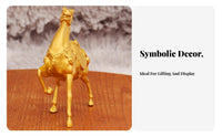 Good Luck Charm Golden Horse Statue Intricate Details Chinese Astrological Horse Ornament for Business Owners, Office Desk, Shop Counter