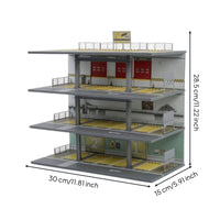 Parking Garage Diorama Die-Cast Model Car Display Steel-Frame Parking Garage Model for Collectors
