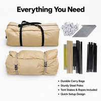 6-8 Person Camping Tunnel Tent Waterproof 4-Season Family Festival Camp Tent