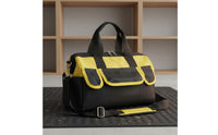 Wear-Resistant Canvas Electrician Bag Adjustable Shoulder Strap Heavy Duty Tool Bag Water Large Capacity Tool Tote for Electricians, Carpenters, Technicians, Job Site, Construction, Home Repair