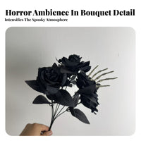 Halloween Gothic Flower Spray Lightweight Skeletal Hand Flower Arrangement Decor for Photo Props