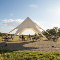 Three-Peak Star Canopy 600D Canopy Tent with Stakes Large Outdoor Tent with Pole Matte for Campers, Event Planners, Glamping, Camping