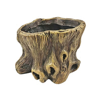 Tree Stump Planter Wood-Grain Stump Planter Decorative for Desk