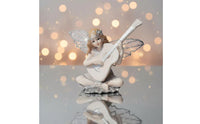 Handmade Angel Girl Guitar Statue Gift Idea Guitar Angel Figurine Cute Design Resin Sculpture Exquisite Workmanship for Girls, Car Interior, Desktop, Display Shelf