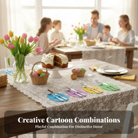 8 Pieces Easter rabbit and Carrot Utensil Sleeve Cartoon Design for Families