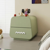 Mini Size Cartoon Bear Nightstand Space-Saving Bedside Table Rounded Corners Storage Cabinet Easy Assembly for Children, Toddlers, Parents, kid's Room, Bedroom, Nursery, Playroom