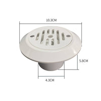 White Pool Inlet Outlet Fitting ABS Plastic Swimming Pool Inlet Fitting Low-Height Replacement Part Slotted Grille