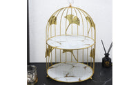 Multi-Layer Birdcage Storage Rack European Design Aesthetic Birdcage Makeup Organizer for Bakers, Desktop, Dressing Table, Party