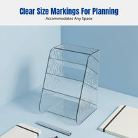 Slanted Desktop Pen Holder, Multi-Compartment Stationery Organizer, Transparent PET, Minimalist Office Document Storage