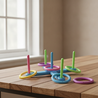 Kids Ring Toss Game Set Plastic Hoops Outdoor Indoor Family Fun Educational Toy for Toddlers and Children