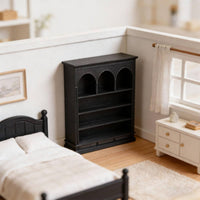 1:12 Scale Bookshelf Detailed Miniature Shelf Realistic Arched Bookcase for Collectors, Hobbyists