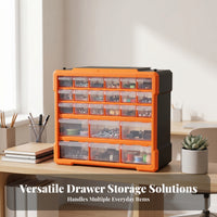 Removable Dividers 24-Drawer Parts Cabinet Grid Layout Drawer Parts Cabinet Handle Top Panel for Workshop, Garage, Craft Room